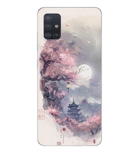 Samsung Galaxy A71 Uyumlu Sanatsal Manzaara Tasarımlı Şeffaf Telefon Kılıfı