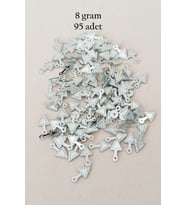 Oya Abiye Bileklik Kolye Pleksi Metalik Plastik Pul Gümüş Renk 8 gram 95 adet - BNC505