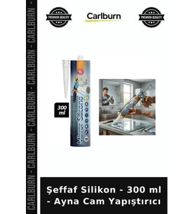 Özel Üretim Montaj Hassas Yüzey Dolgu Yalıtım Şeffaf Silikon - 300 ml - Ayna Cam Yapıştırıcı