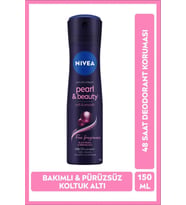 NIVEA Kadın Sprey Deodorant Pearl&Beauty Fine Fragrance 150ml, Ter Kokusuna Karşı 48 Saat Etkili