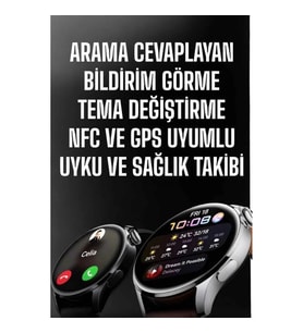 Mey İthalat® Akıllı Saat Bildirim Görme Amoled Ekran GPS Uyumlu Sesli Görüşme