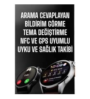 Mey İthalat® Akıllı Saat Bildirim Görme Amoled Ekran GPS Uyumlu Sesli Görüşme