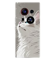 Phantom X2 Pro Kılıf Boutique Baskılı Resimli Beyaz Kedi Pcode -061