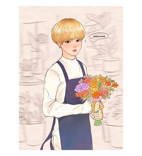 Bts: Çiçekçi Yoongi Tablo Ahşap Poster Dekoratif Kod2828