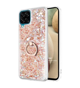 Microsonic Samsung Galaxy A12 Kılıf Glitter Liquid Holder Gold