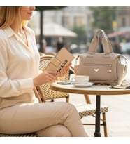 Givenza 🎁 Kişiye Özel Cüzdan & Kolye Hediyeli Şık Kadın Çanta Seti 🎁 (Y.Bej)