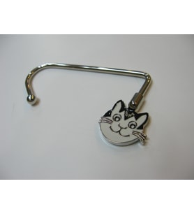 Cats by Luyano Gülümseyen Kedili Metal Başı Döner Masa Tipi Çanta Askılığı 1 adet  16.VOG.LNT.03