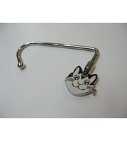 Cats by Luyano Gülümseyen Kedili Metal Başı Döner Masa Tipi Çanta Askılığı 1 adet  16.VOG.LNT.03