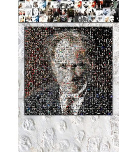 Mozaik  Atatürk portresi, kanvas dekoratif tablo, kafe ve bürolara uygun