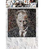 Mozaik  Atatürk portresi, kanvas dekoratif tablo, kafe ve bürolara uygun