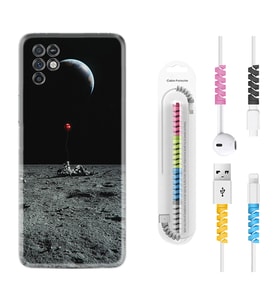INFINIX Note 11 Pro Note 10 Hot 9 Play Kılıf Kablo Koruma Spiral Silikon Astronoot Red Baloon 1608