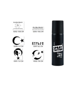 Azeri Türk Tasarımları Spray Tattoo Geçici Sprey Dövme Seti