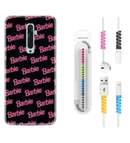 Oppo Reno 2Z 4 Lite 4 Pro 5 6 7 A31 Kılıf Kablo Koruma Spiral Silikon Barbie 1404