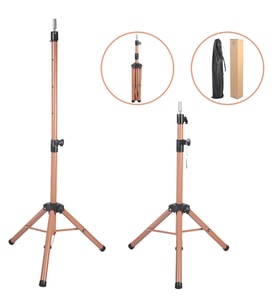Kuaför Eğitim Mankeni İçin Metal Tripod - Sütlü Kahve + Taşıma Çantası