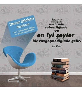 La Edri - Motto -İş Yeri, Ev Dekor Duvar Sticker, Etiket, Duvar Yazıları, Sözler -Kişisel Gelişim
