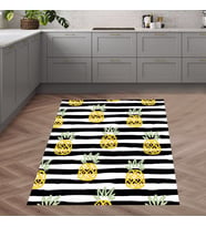 Ananas Desenli Dijital Baskılı Kaymaz Taban Yıkanabilir Leke Tutmaz Mutfak Halısı (Sarı)