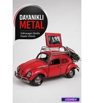 Dekoratif Metal Araba Çerçeveli Kumbaralı Vintage Nostaljik El Yapımı Hediyelik Ev Ofis Dekoru 1210E-3398S