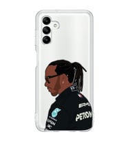 Samsung Galaxy A04S Uyumlu Lewis Hamilton Desenli Şeffaf Telefon Kılıfı