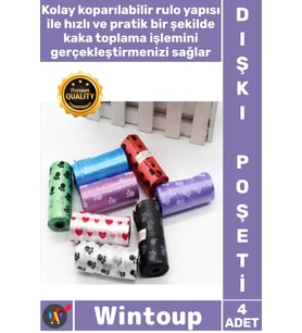 #Poşet Portatif Dayanıklı Hijyenik Sızdırmaz Ekonomik Dörtlü Pratik Tasarım Harika Köpek Kaka Poşeti