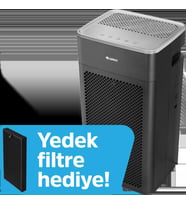Gree Square Hava Temizleme Cihazı 3'lü Filtre H13 Hepa Filtre - Ultraviole A Işık (Siyah)