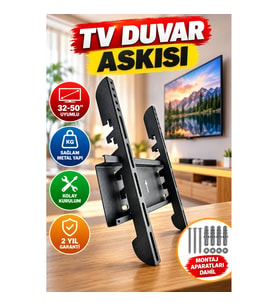 32 İnç LED TV Duvar Askı Aparatı Sağlam Metal Yapı Kolay Kurulum