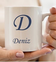 Kişiye Özel Baş Harf Ve İsim Soyisim Tasarımlı Beyaz Kupaa