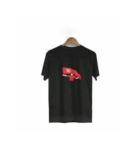 1 Mayıs Emek Ve Dayanışma Bayraklı Emekçi Baskılı Bisiklet Yaka T-shirt - Siyah
