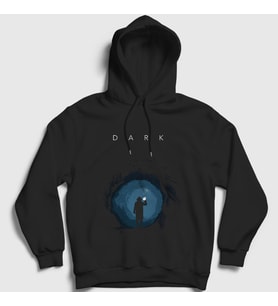 Presmono Unisex Siyah Cave Dark Kapüşonlu Sweatshirt 186140tt