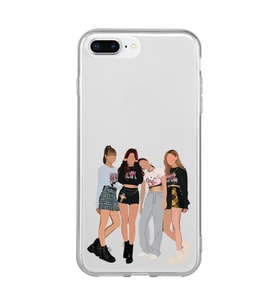 Iphone 7 Plus ve 8 Plus Uyumlu Blackpink Tasarımlı Şeffaf Telefon Kılıfı