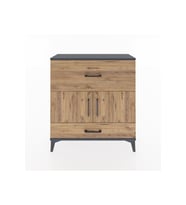 Arges Şifonyer 2 Raflı 2 Çekmeceli 2 Kapaklı 88x30x96 Antrasit-Çam