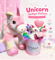 Ünicorn Gökkuşağı Pastel Rüyası Peluş Ayıcık Buketi Peluş Ayıcık