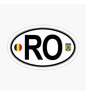 Romania Romanya Oval Countr Decal Sticker Yapıştırma 13CM