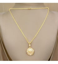 Saray Serisi: Günlük ve Özel Kullanım İçin 60 cm Antialerjik Parlak Gold Taş Detaylı Bijuteri Kolye