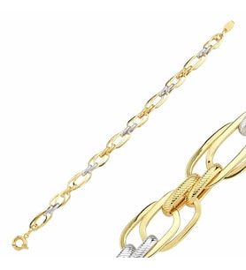 Altın Bileklik Hallow Sarı ve Beyaz Gold