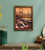 BK Gift Formula 1 Tasarımlı Doğal Masif Ahşap Çerçeveli Tablo 30x40cm-15