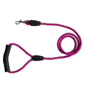 Üçlü Sarmallı Köpek Gezdirme Halatı 1 cm-120 cm Pembe