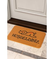 Valerine Life Velür Coco Dokulu Welcome Hoş Geldiniz Kapı Önü Dış Mekan Paspası 45x70cm 27YCM260106 (Kahverengi)