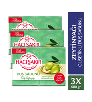 Hacı Şakir Zeytinyağı Gliserinli Saf Zeytinyağı Duş Sabunu 4x125 gr x 3 Adet