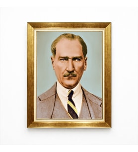 Tablore Atatürk Portresi Altın Varaklı Lüks Çerçeveli Tablo