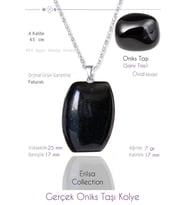 Sertifikalı Oval Model Gerçek Oniks Taşı Kolye (Çok Renkli)