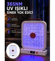 UV Işıklı Şarj Edilebilir Sinek Yok Edici Elektrikli Lamba Beyaz
