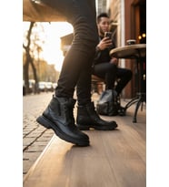 Enoch Hakiki Deri Yan Fermuarlı ve Bağcıklı Maskülen Erkek Bot