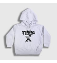 Presmono Unisex Çocuk Beyaz Logo Ken Carson Teen X Kapüşonlu Sweatshirt 423998tt (Beyaz)