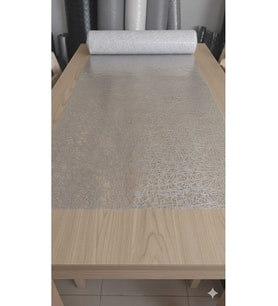 140 X 150 CM Silinebilir Lüks Masa Örtüsü Şeffaf Hasır Desen GRİ Pvc Masa Örtüsü (Çok Renkli)
