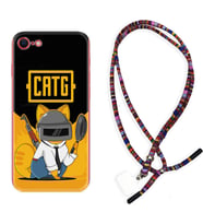 Apple iPhone 5 6 7 8 Plus Se XR Kılıf Boyun Asklı Rasta Silikon Cat G 1677