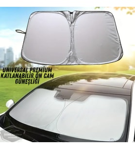 Oto Katlanabilir Premium Ön Güneşlik Ön Arka Cam Gölgelik Metalize Yeni Nesil Güneş Koruyucu Çantalı