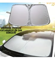Oto Katlanabilir Premium Ön Güneşlik Ön Arka Cam Gölgelik Metalize Yeni Nesil Güneş Koruyucu Çantalı