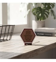 Modern Hamsa temalı masaüstü dekoru, ev ve ofisleriniz için estetik, butik ve şık bir tamamlayıcı 10x10 cm, Açık Kahve