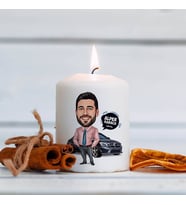 Kişiye Özel Karikatürlü Siyah Arabalı Erkek Mum