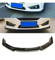 Honda City Gri Renkli Şeritli Dilli Ön Lip 4 Prç Parlak Siyah ABS